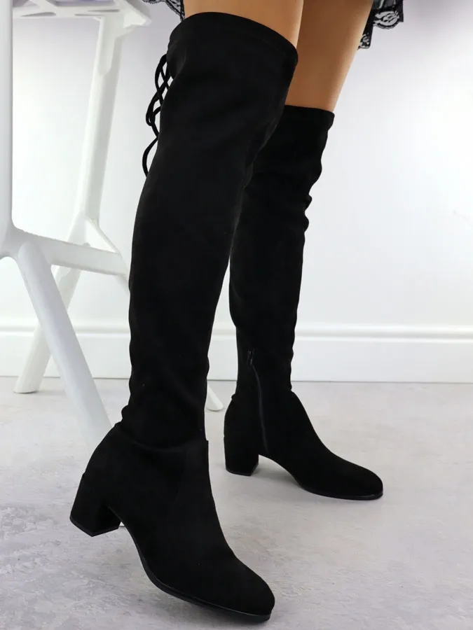 Kozaki damskie za kolano ocieplane czarne Sergio Leone KZ25413