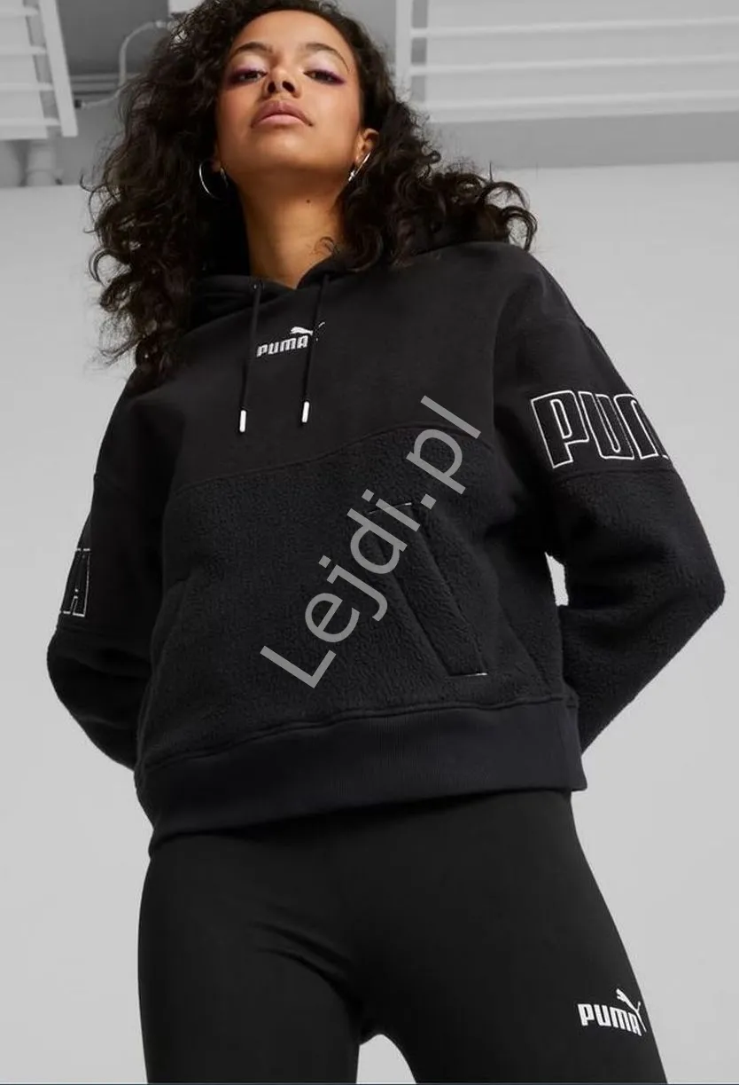 Czarna polarowa bluza Puma Power Winterised z kapturem
