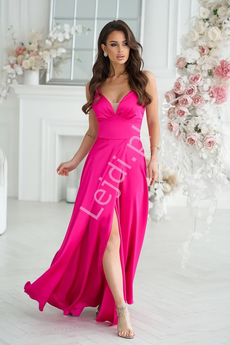 Fenomenalna sukienka wieczorowa w kolorze fuksji HB282