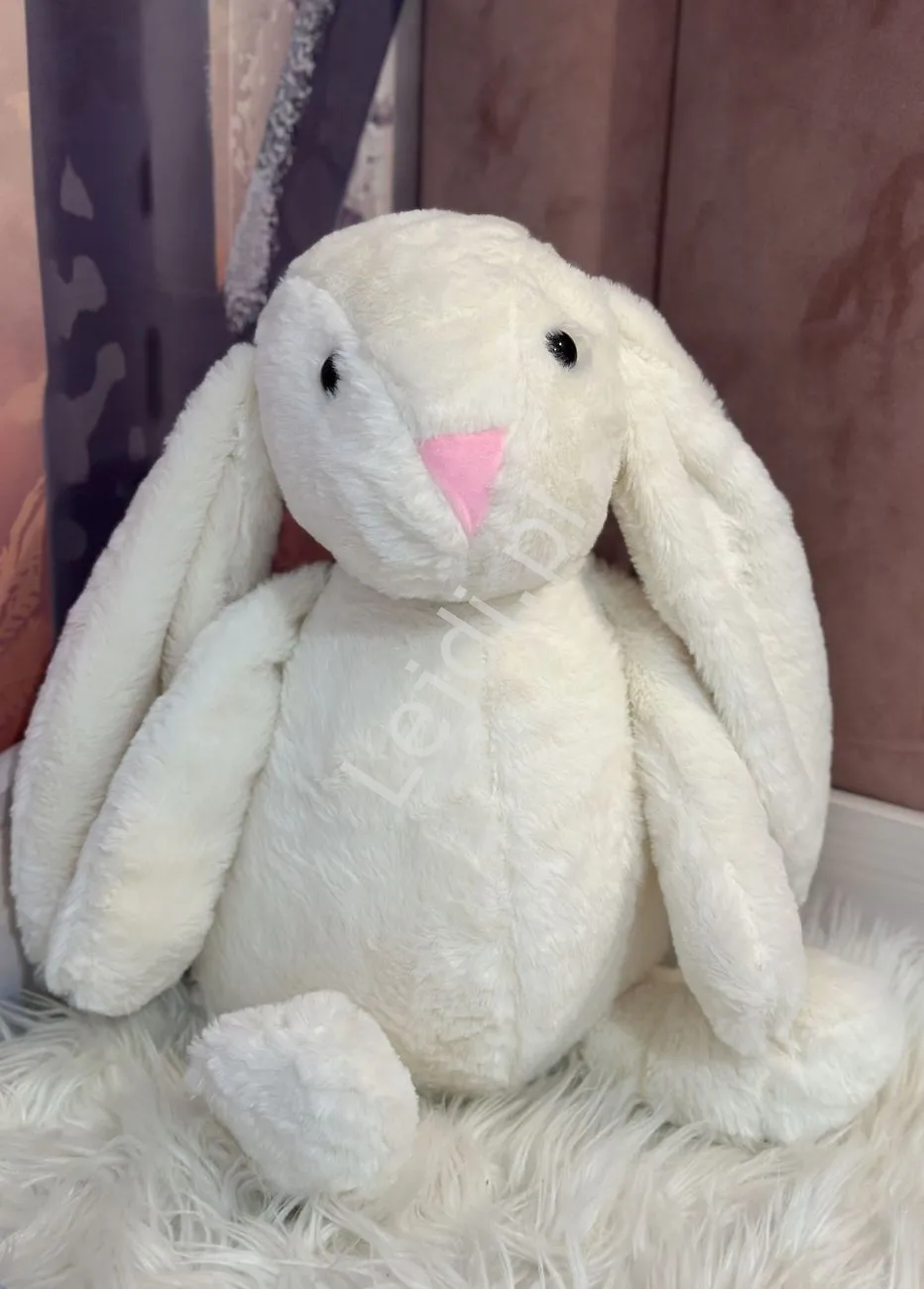 Śliczny zestaw kocyk + duża 60cm maskotkabiały króliczek, prezent na urodziny, roczek, na bociankowe, baby shower