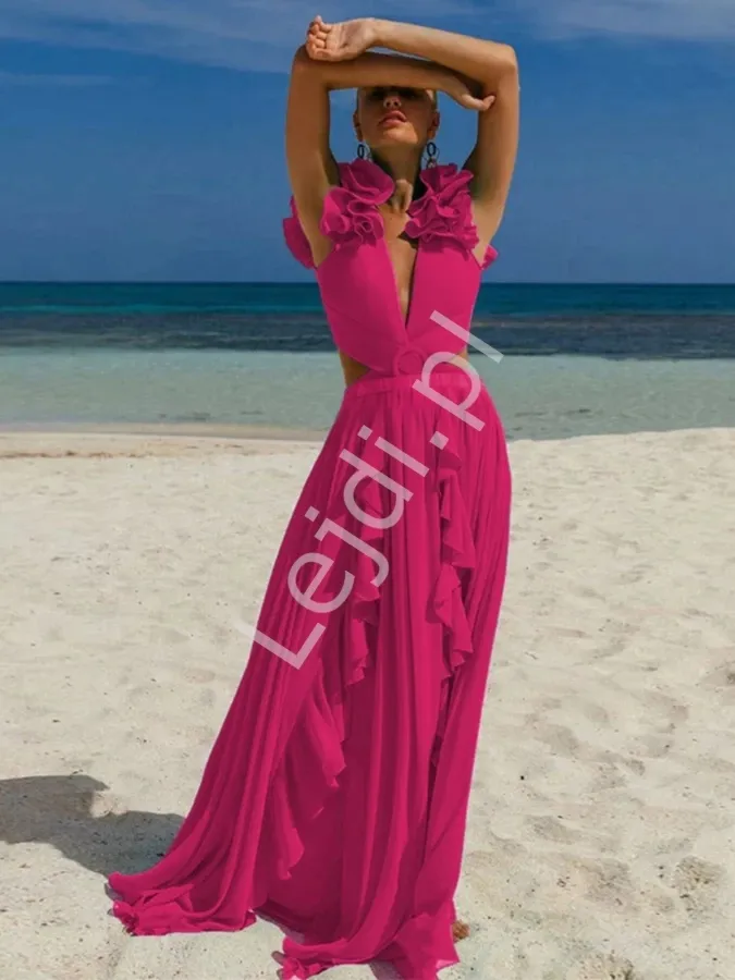 Jednoczęściowy kostium damski hiszpanka + pareo - komplet kąpielowy na plaże , 3 kolory