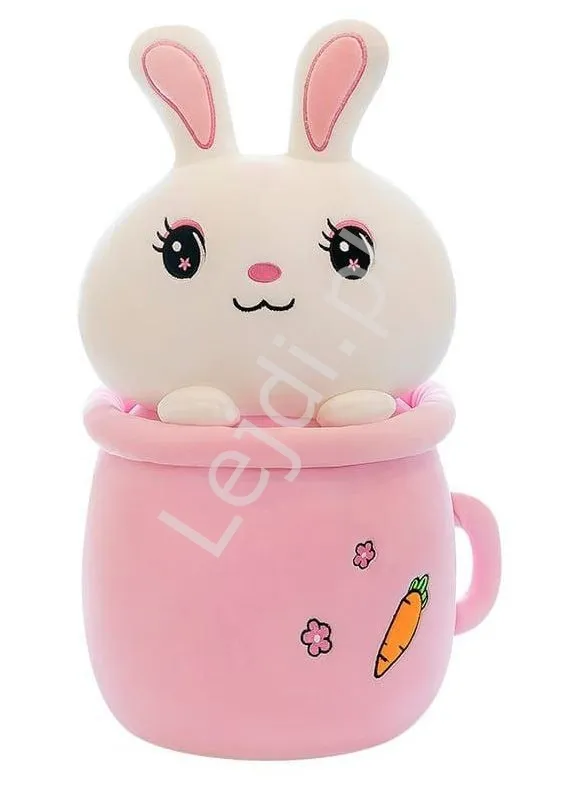 Śliczny zestaw kocyk + duża 50cm maskotka króliczek z garnuszkiem, prezent chrzest, urodziny dla dziecka