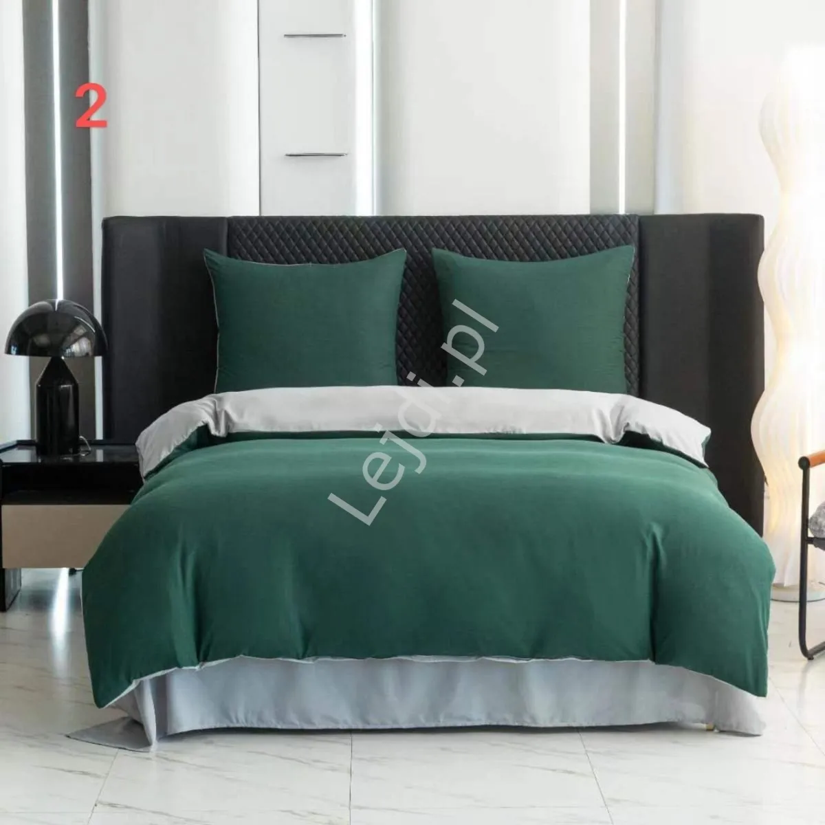 Elegancki zielony gładki komplet pościeli 3 częściowy 160cm x 200cm + poszewka na poduszkę 2x 70x80, Polski Producent