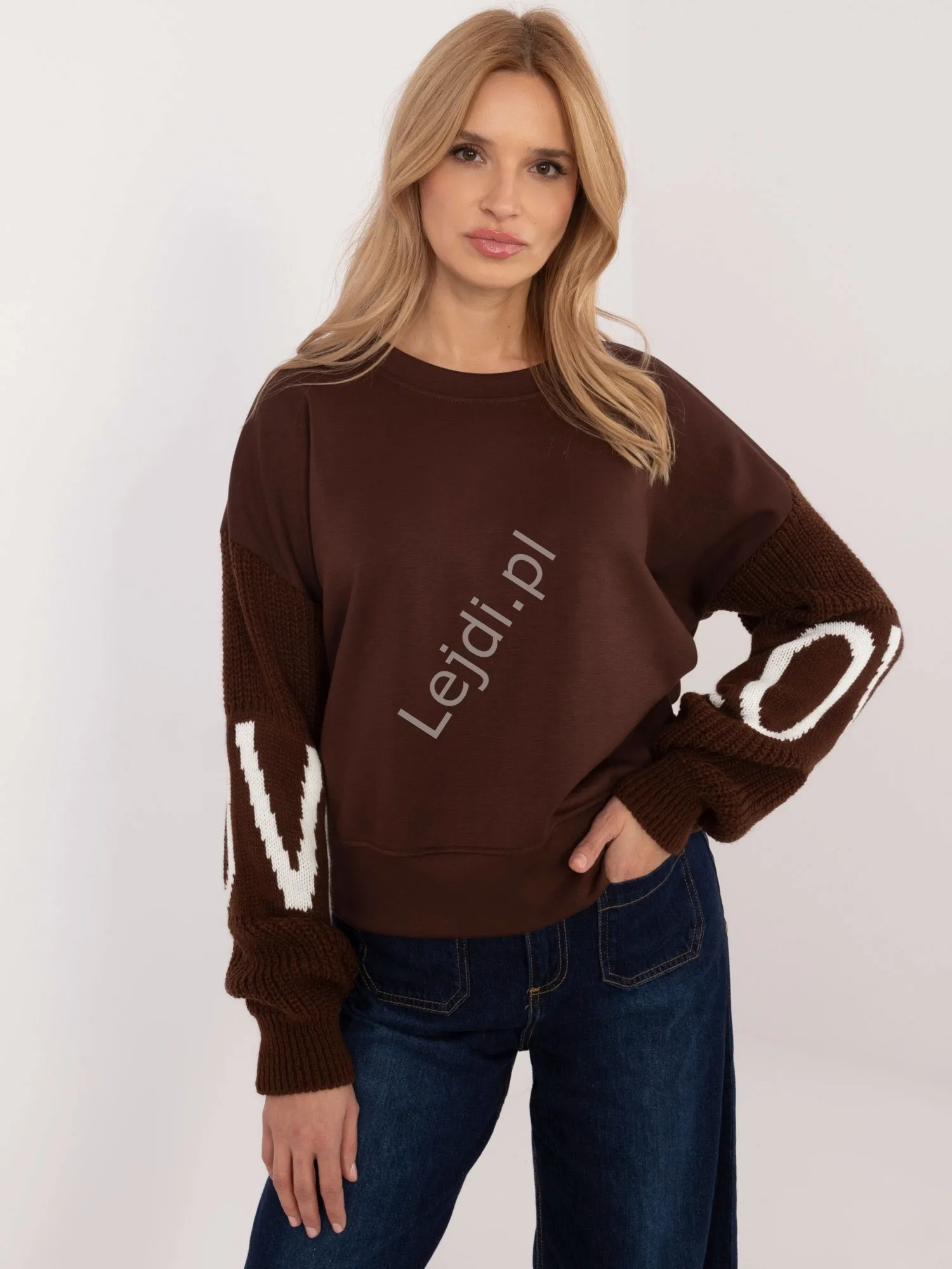 Bluza Lovely Sleeves czekolada