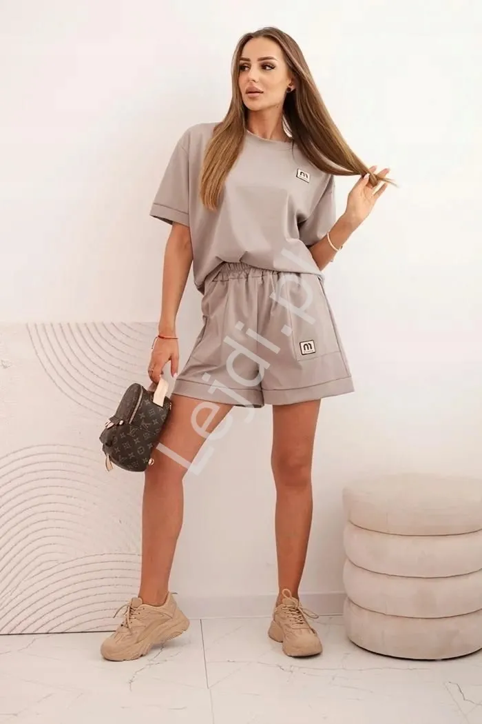 Włoski komplet bluzka punto + krótkie spodenki fango 7540