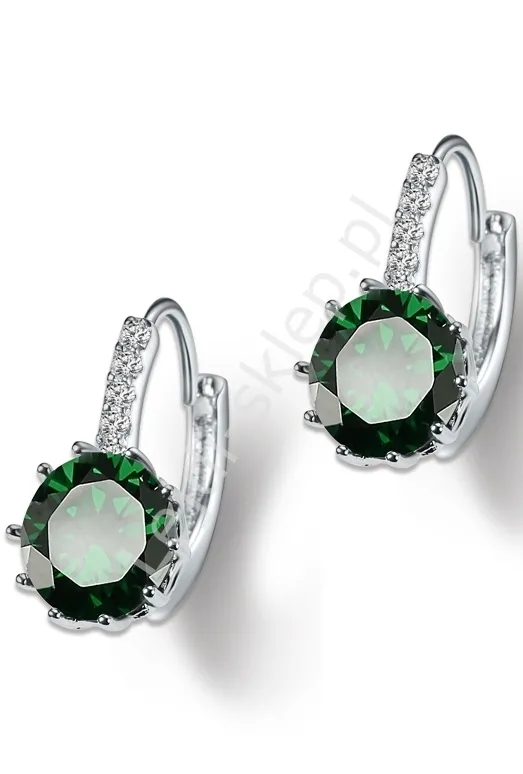 Kolczyki z kryształkami zielone