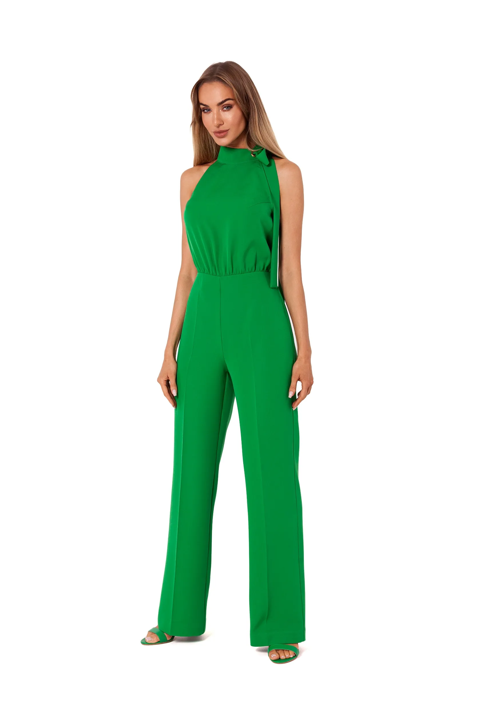 Kombinezon typu halter – soczysta zieleń - Rozmiar: S