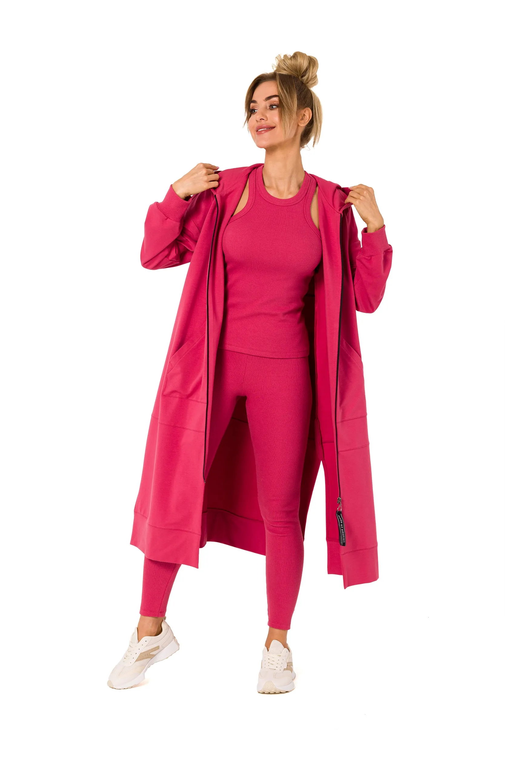 Długa damska bluza – koralowa Rozmiar: XL