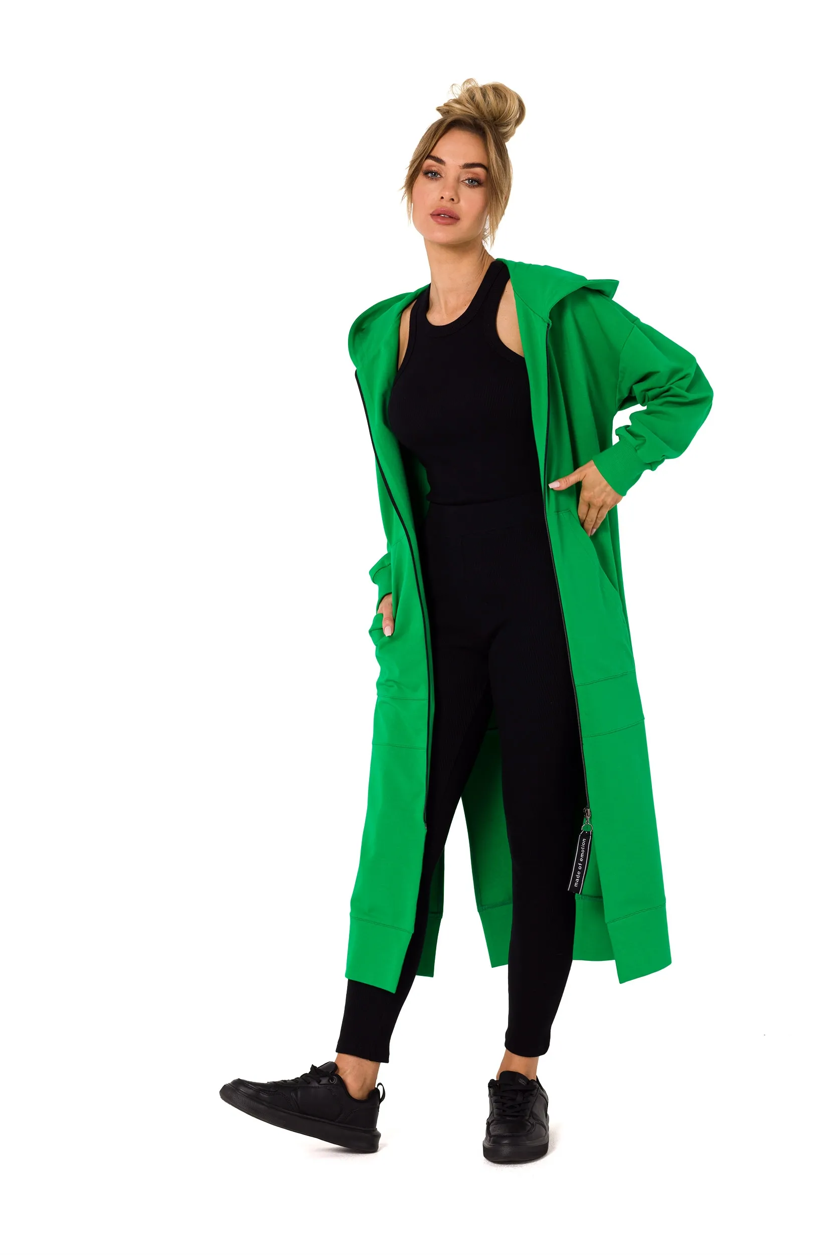 Długa damska bluza – zielona Rozmiar: XL