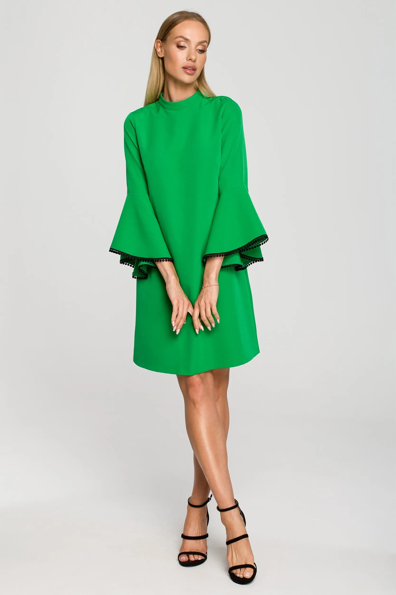 Sukienka trapezowa - soczysta zieleń - Rozmiar: XXL