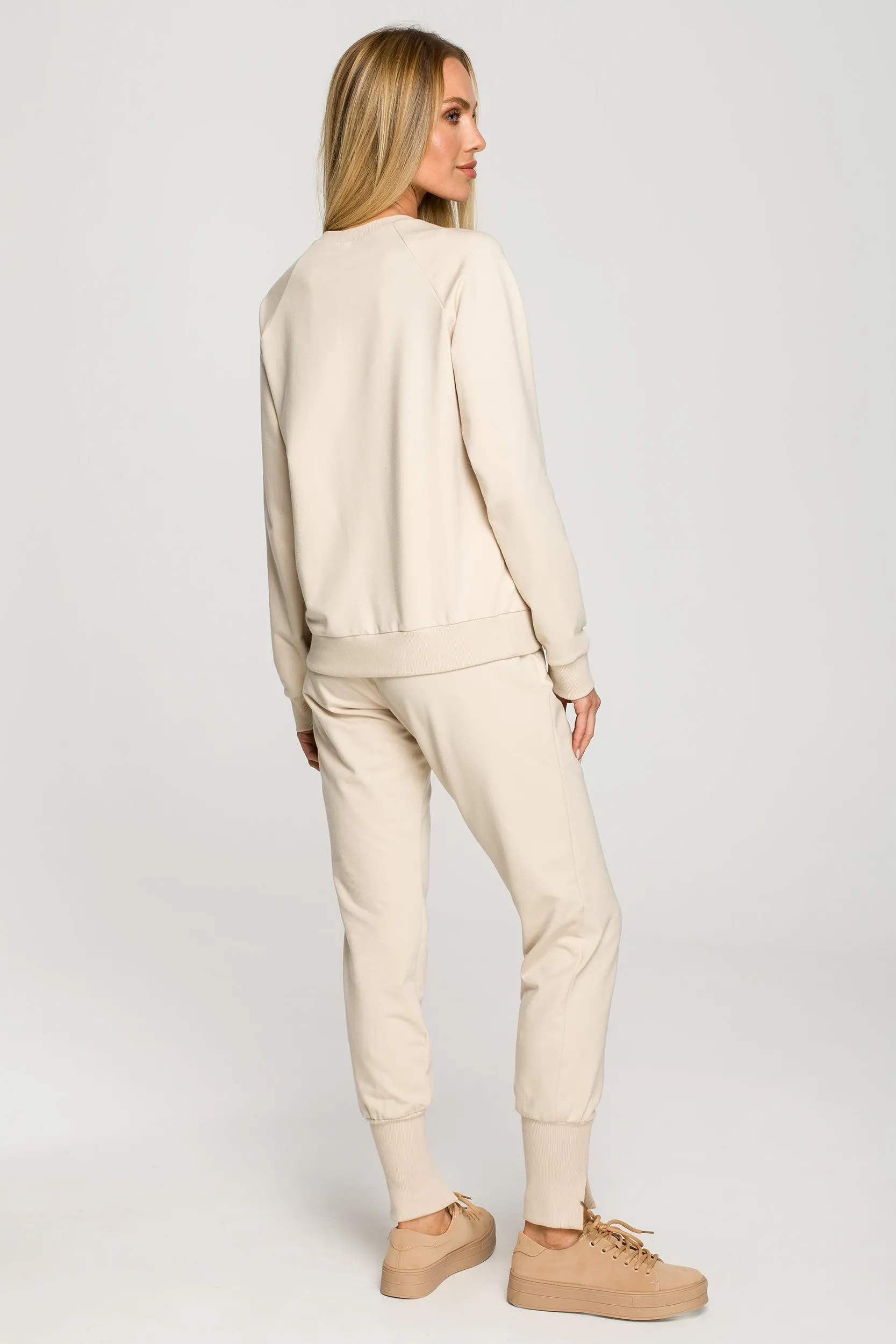 Bluza z haftem - piaskowa - Rozmiar: XL