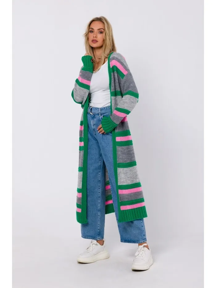 Damski kardigan w paski - model 1 - Rozmiar: Uniwersalny
