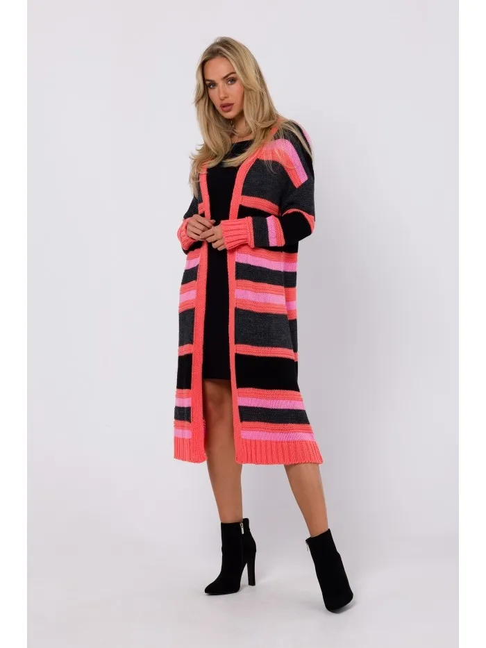 Damski kardigan w paski - model 2 - Rozmiar: Uniwersalny