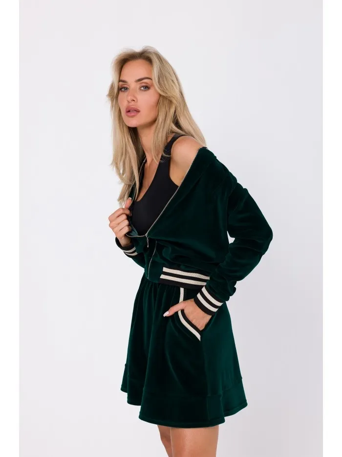 Mini spódnica z kieszonkami - zielona - Rozmiar: M