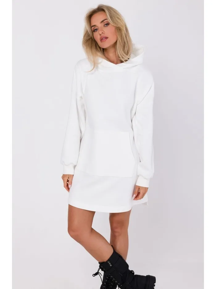 Codzienna sukienka z kapturem - ecru - Rozmiar: 2XL/3XL