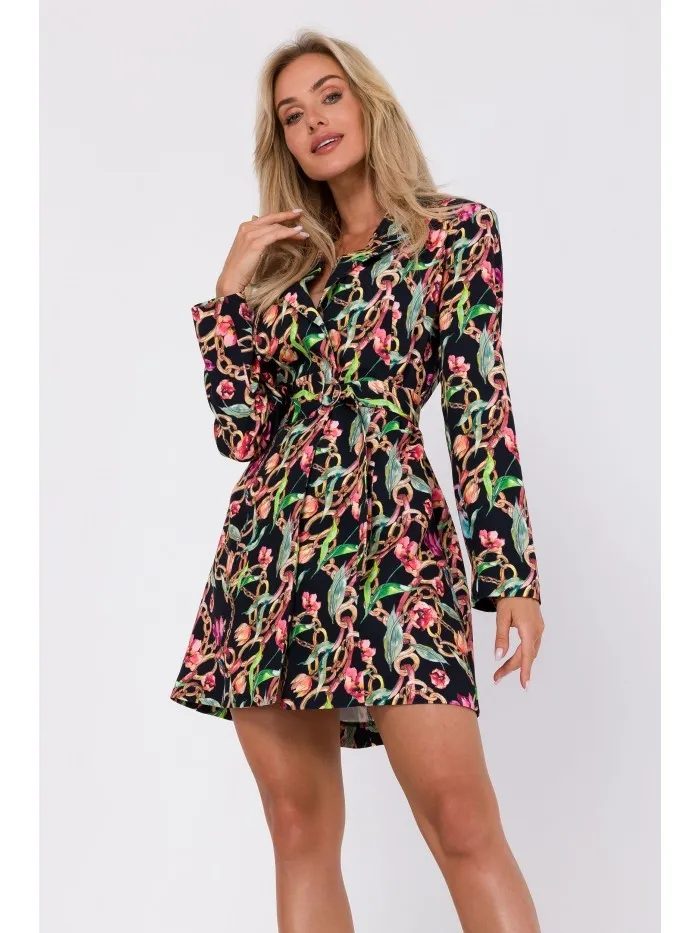 Żakietowa sukienka z nadrukiem - model 2 - Rozmiar: XXL