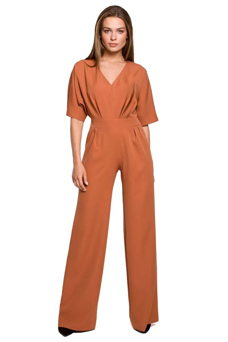 Elegancki Kombinezon z Szerokimi Nogawkami - Rudy