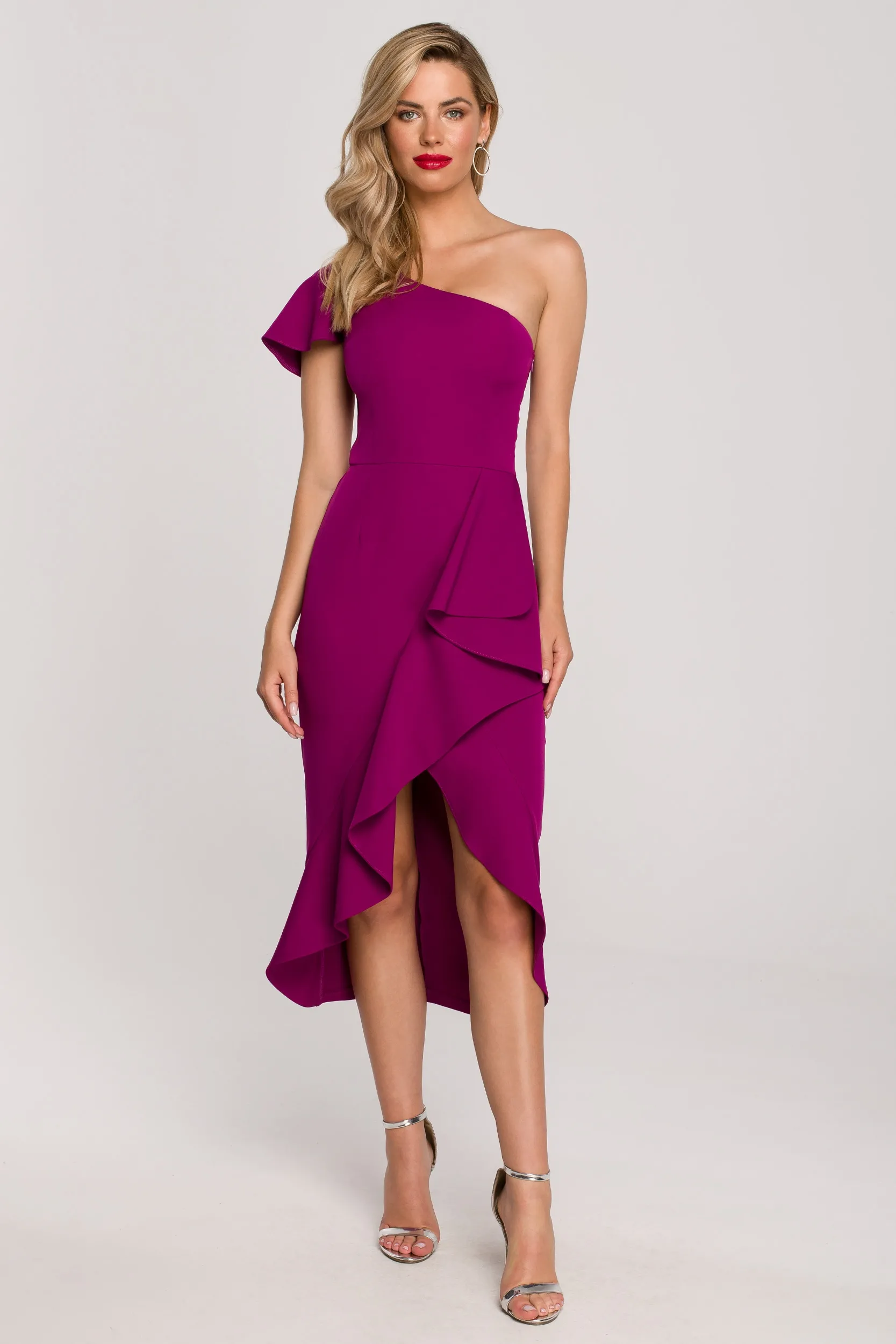 ołówkowa, wizytowa, wieczorowa, koktajlowa - Rubinowa