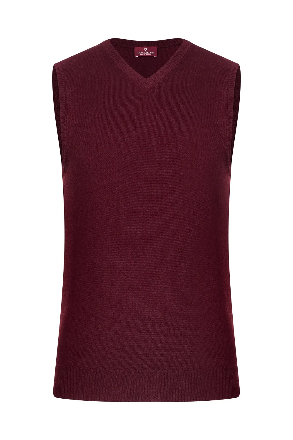 Bordowa kamizelka męska z kaszmiru  M