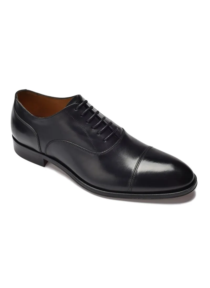 Eleganckie czarne skórzane buty męskie typu Oxford 40,5