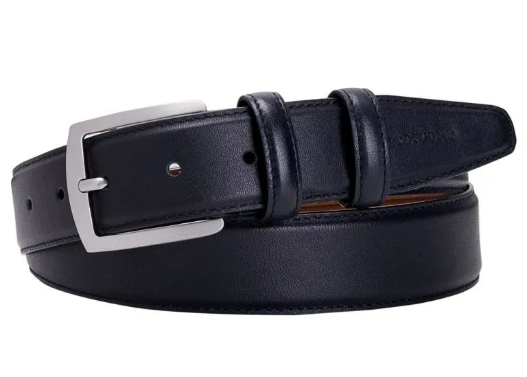 Elegancki czarny pasek skórzany męski 3,5cm 100