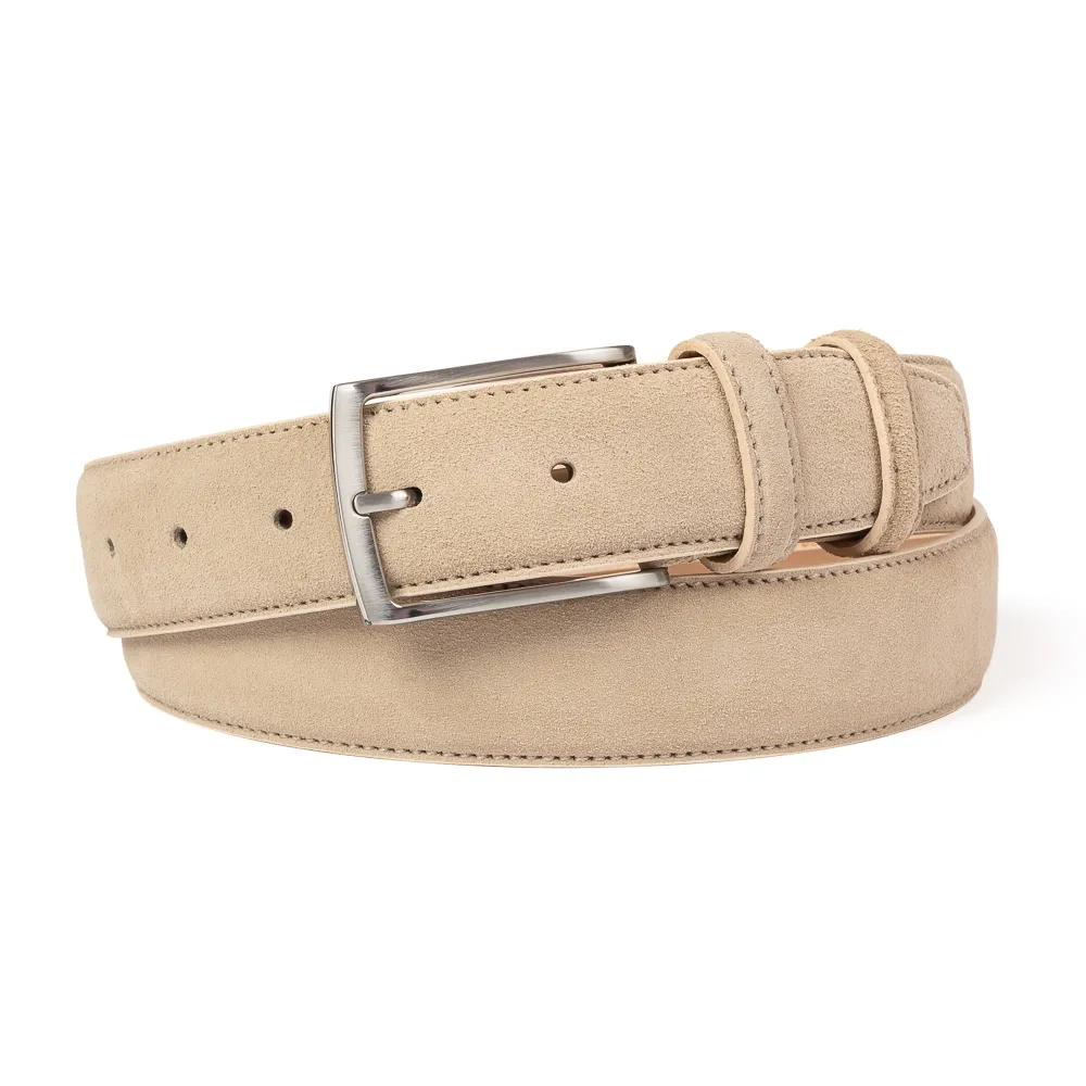 Elegancki beżowy pasek z nubuku Van Thorn 100