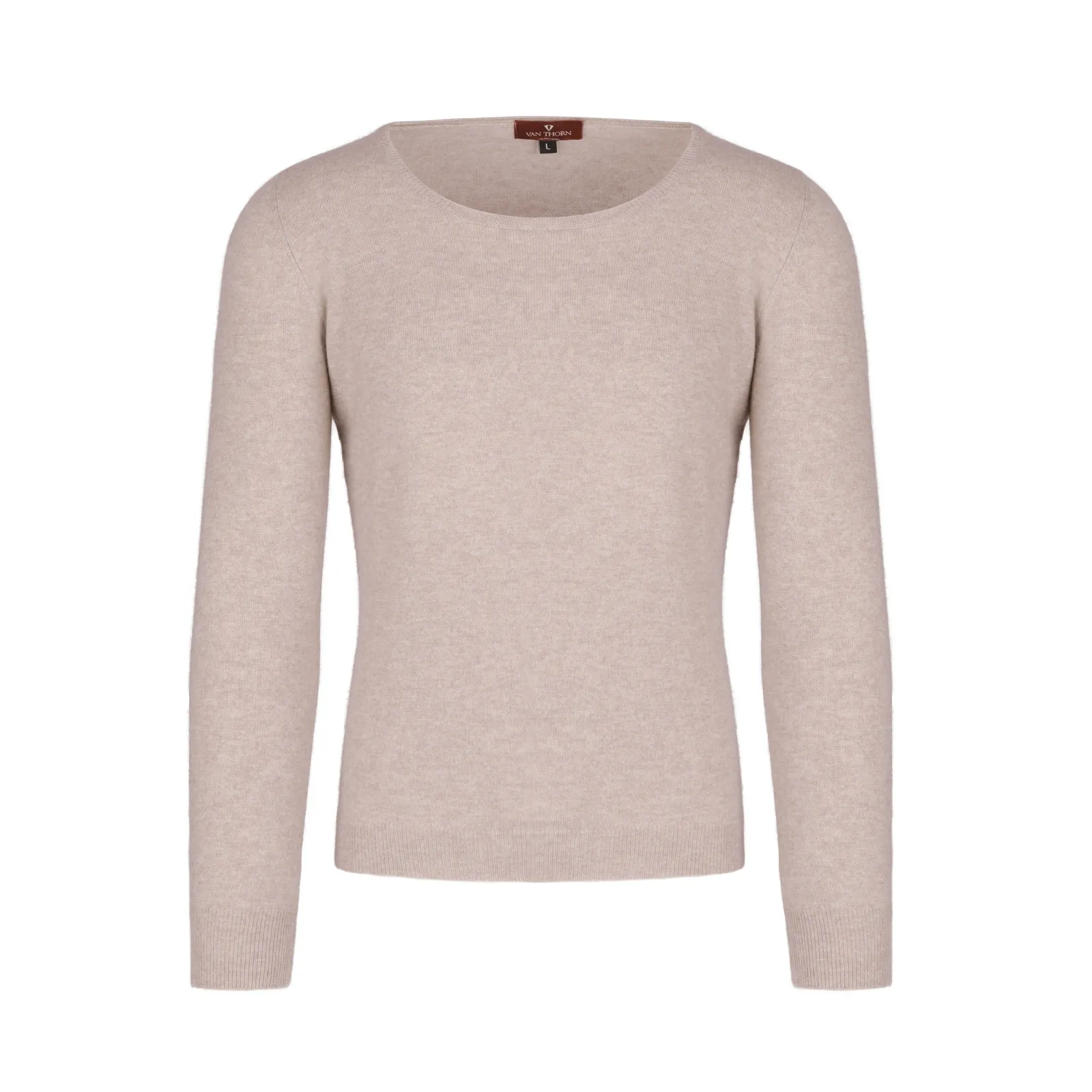 Beżowy sweter 100% kaszmir VAN THORN XL