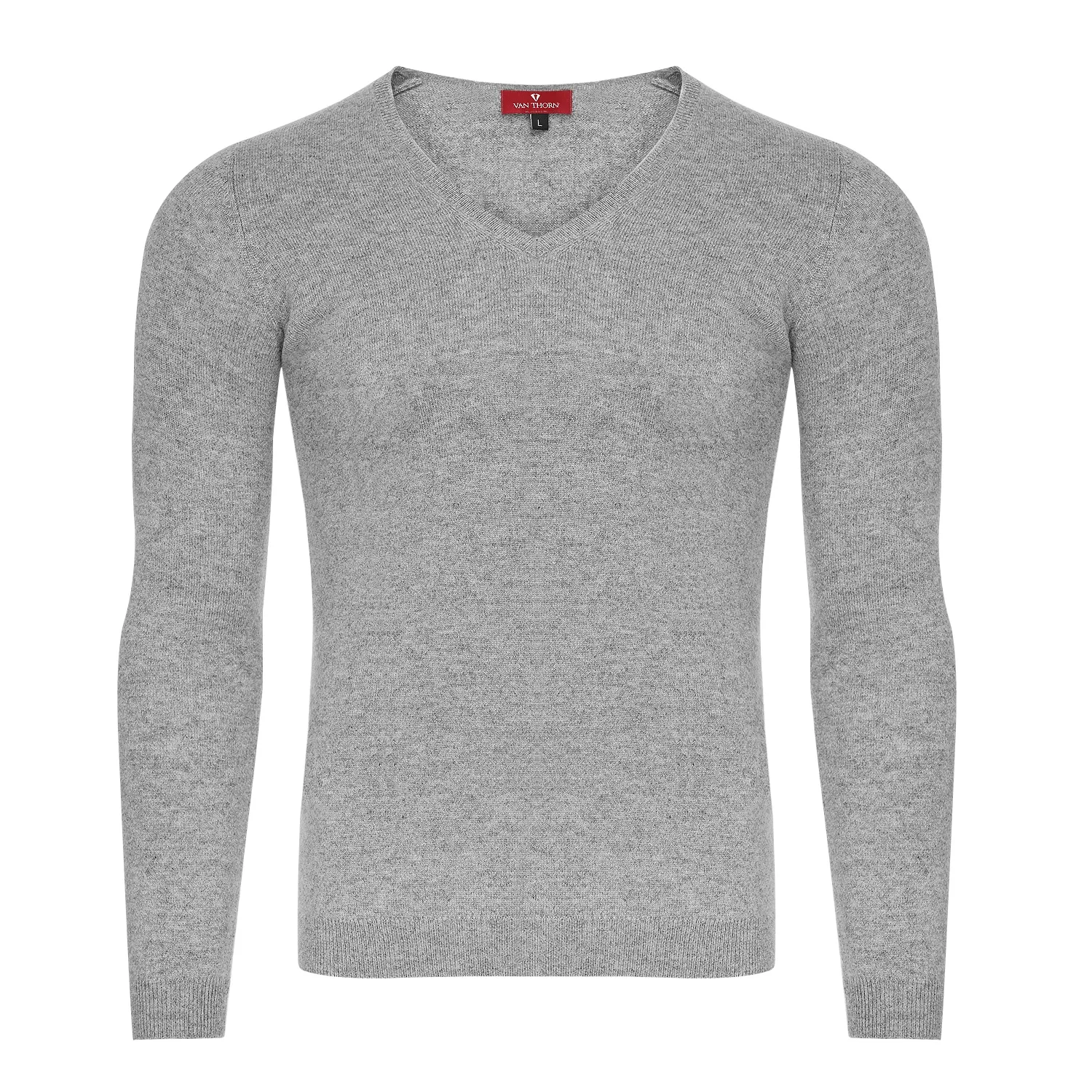 Szary sweter 100% kaszmir VAN THORN S