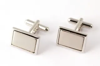 Spinki do mankietów prostokątne z obwódką