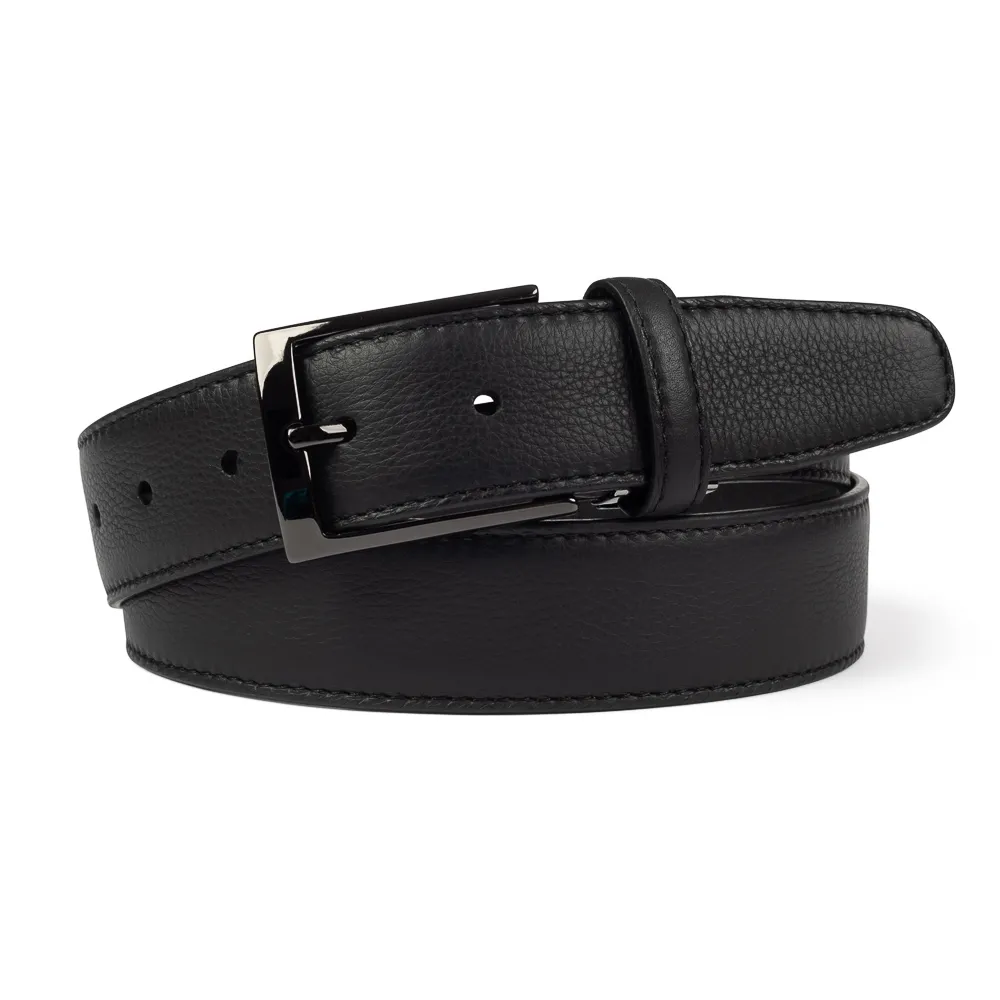 Czarny skórzany pasek do spodni Nappa VAN THORN 95