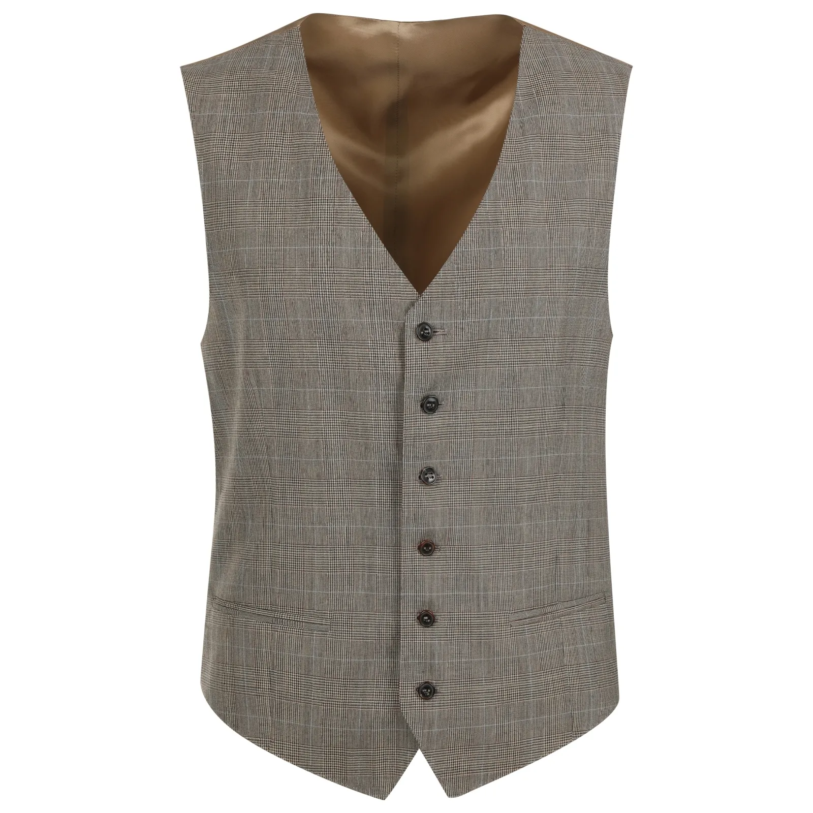 Beżowa kamizelka w kratę księcia Walii  58