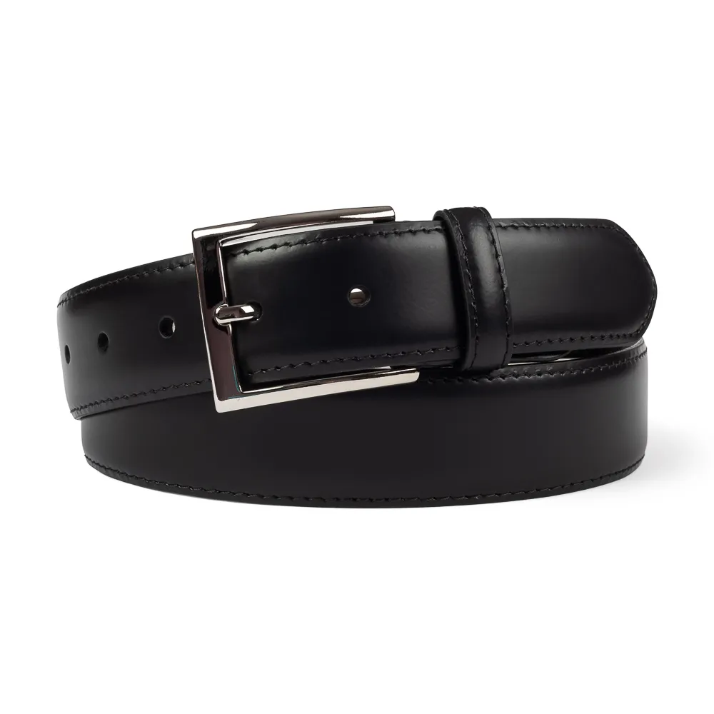 Czarny skórzany pasek męski VAN THORN 85