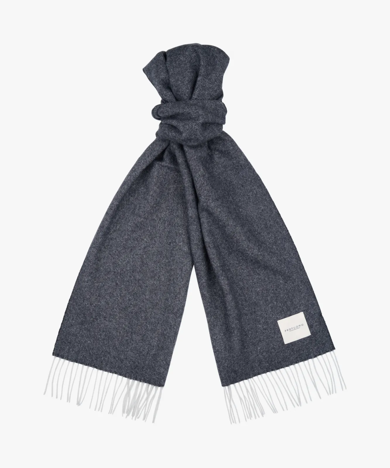 Granatowy (navy) ciepły szal z jagnięcej wełny Profuomo