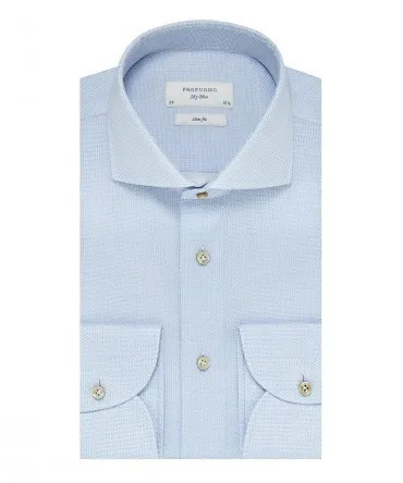 Elegancka błękitna koszula Profuomo Sky Blue w mikrowzór 38