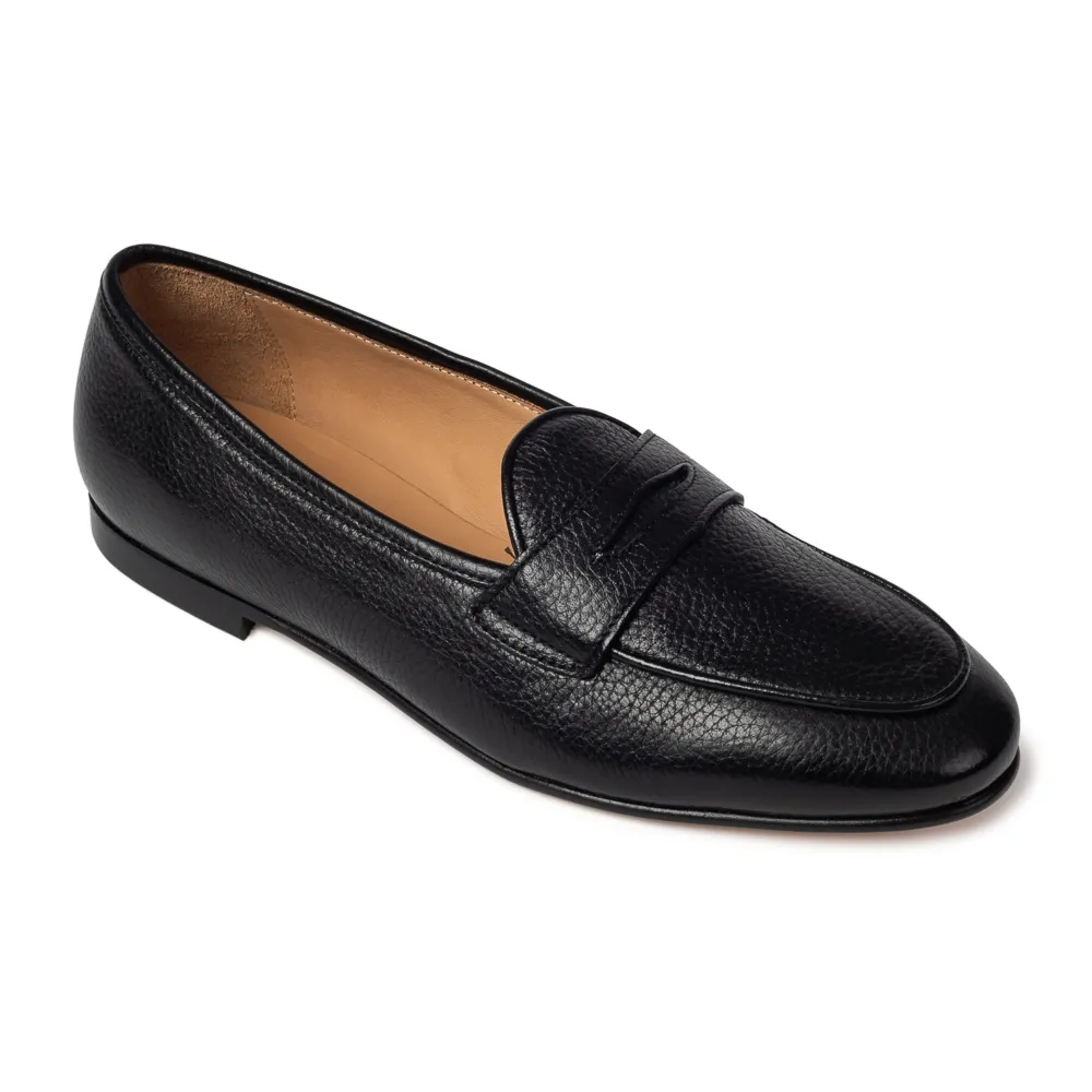 Czarne loafery Penny ze skóry jelenia 39,5