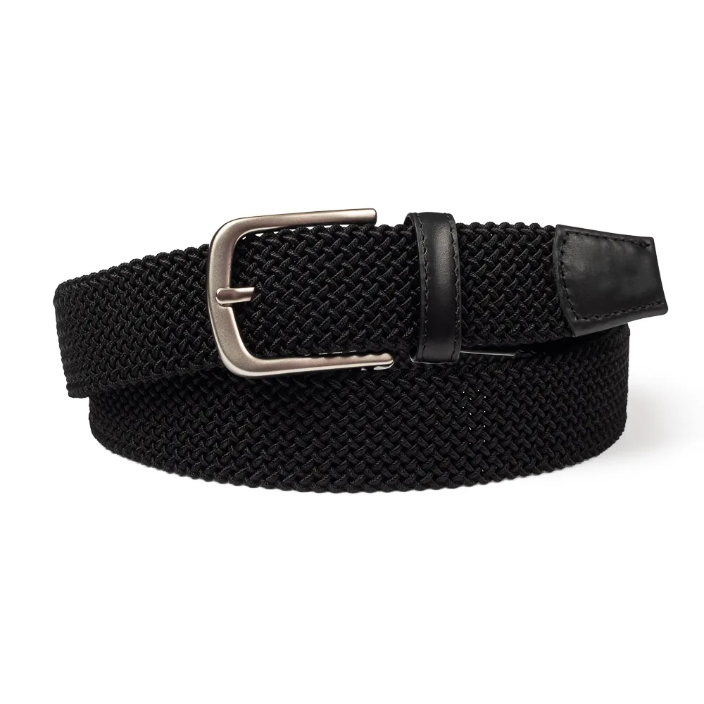 Pleciony pasek męski czarny 85