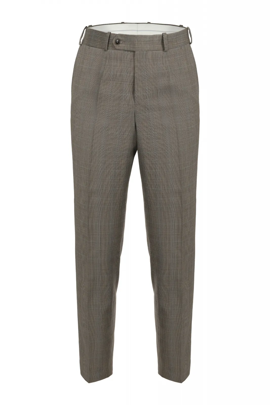 Beżowe eleganckie spodnie w kratę 54