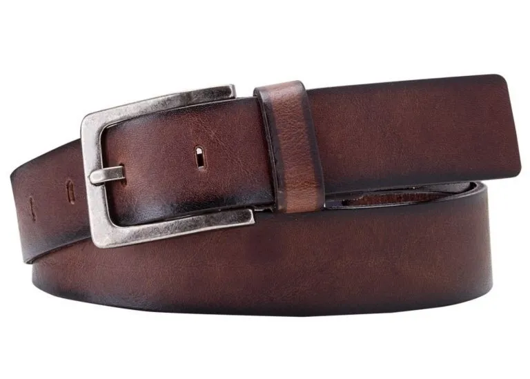 Ciemnobrązowy pasek skórzany męski 4 cm - casual 110