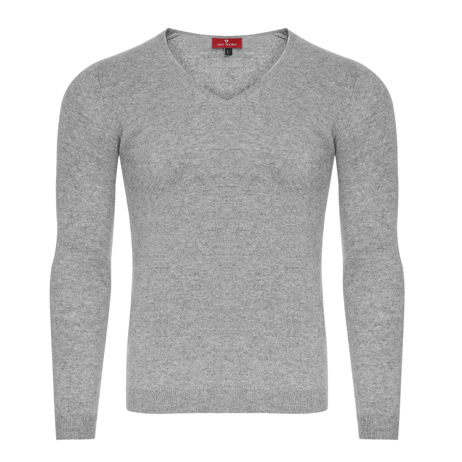 Szary sweter 100% kaszmir VAN THORN XL