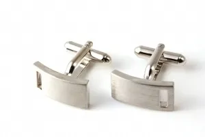 Spinki do mankietów prostokątne matowe z dziurką