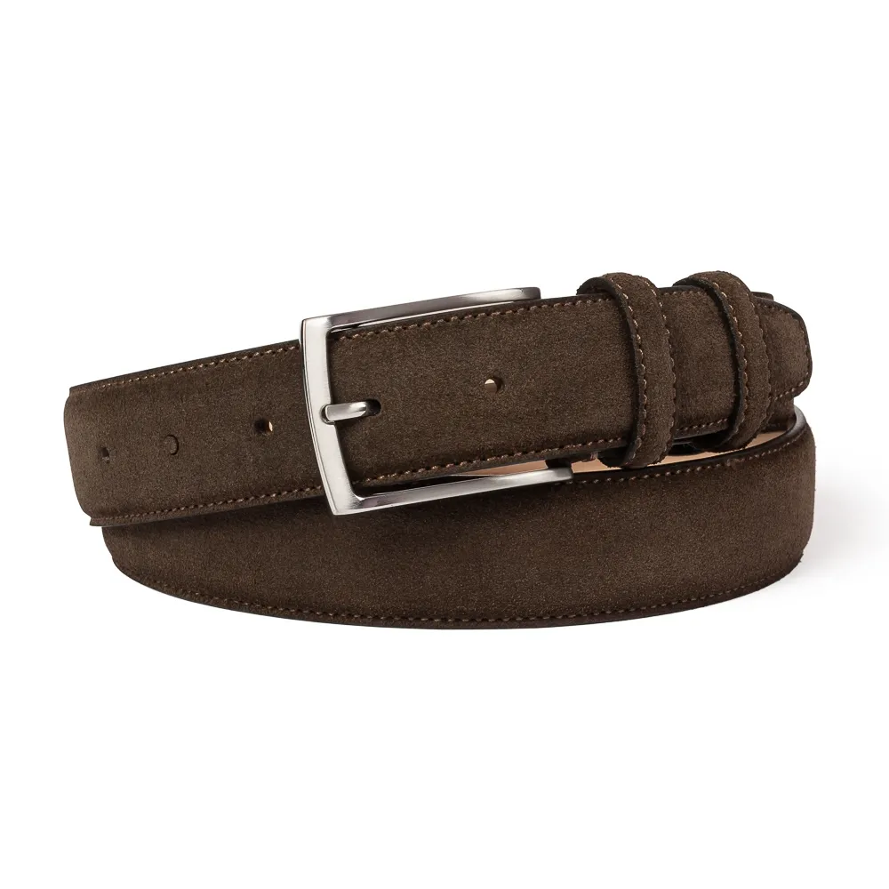 Elegancki brązowy pasek z nubuku Van Thorn 95