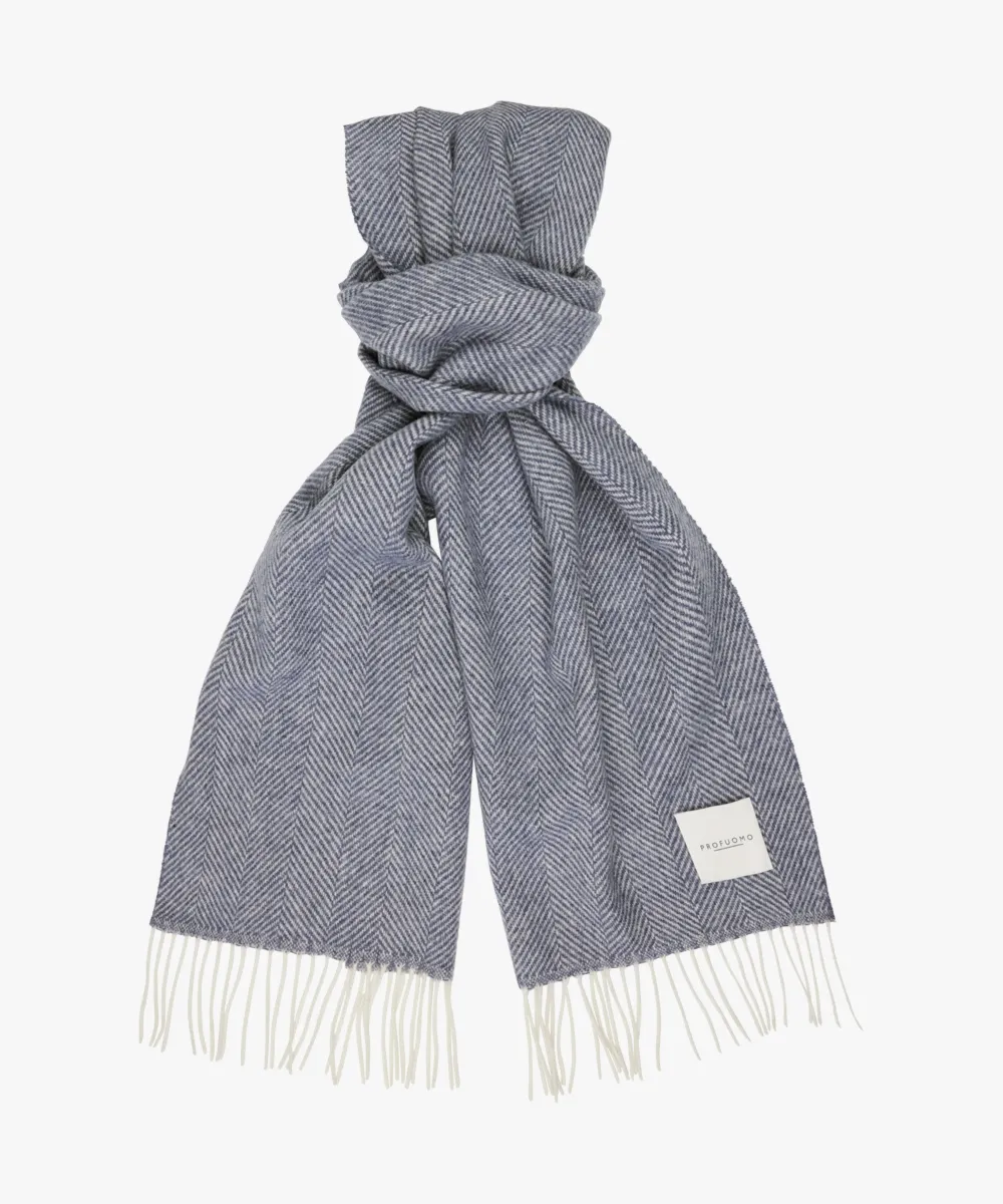 Szary ciepły szal z jagnięcej wełny Profuomo