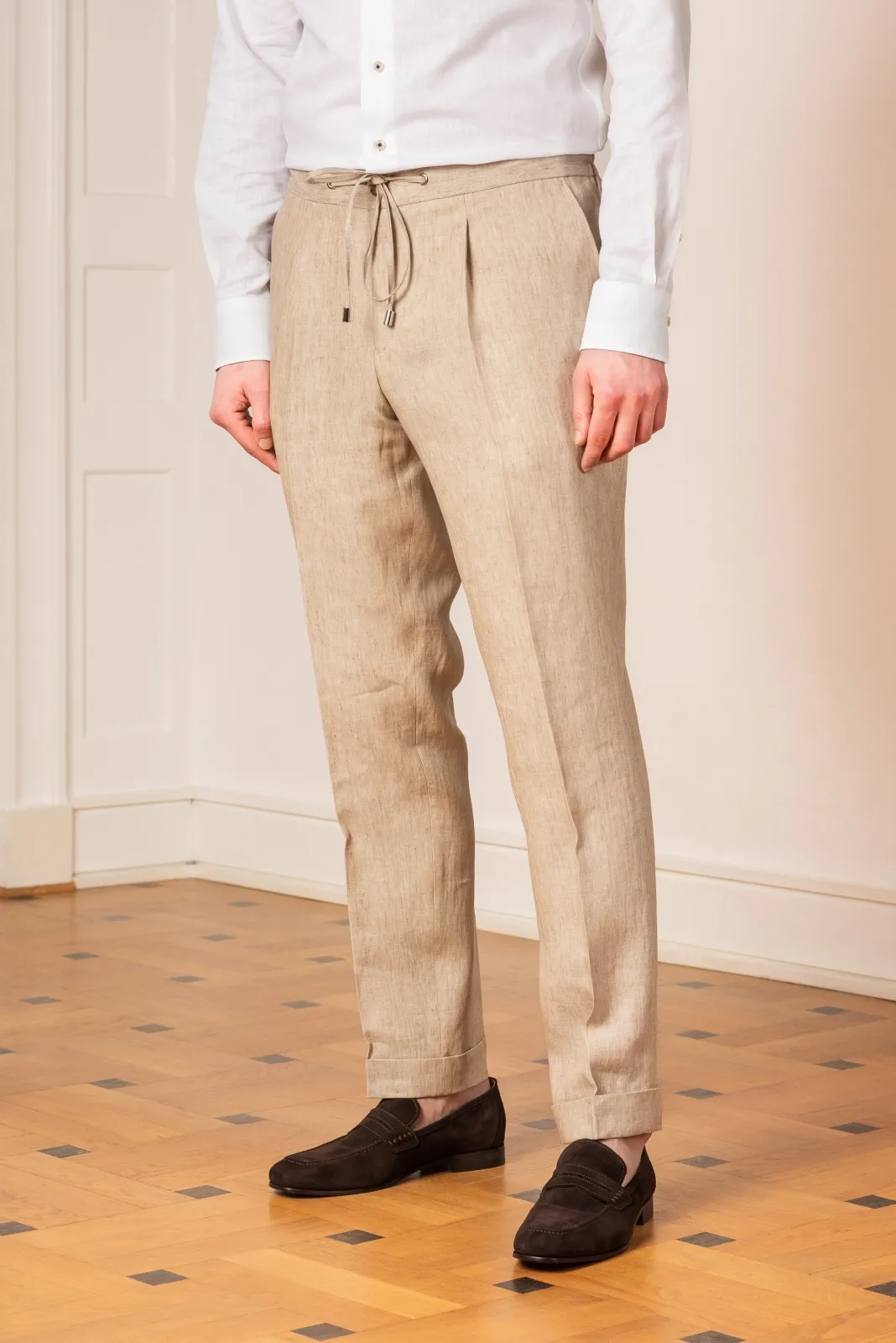 Lniany garnitur beżowy - Zestaw