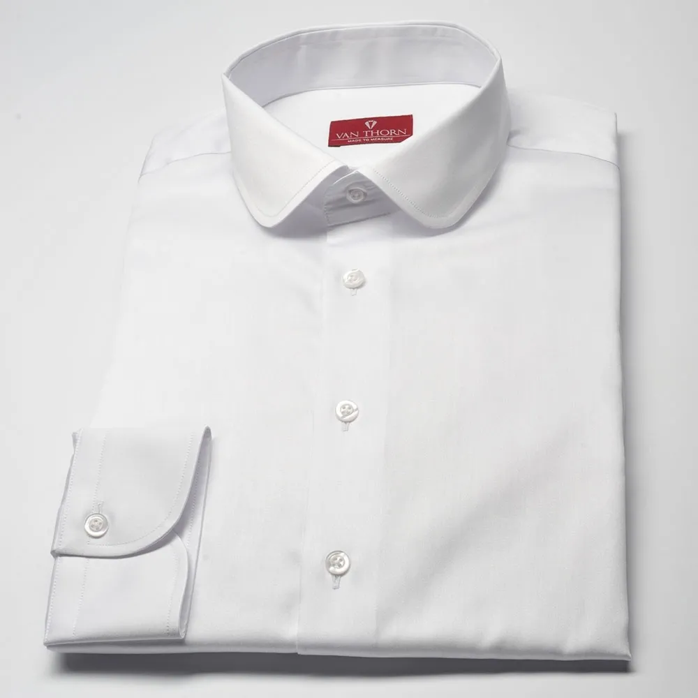 Elegancka biała koszula męska VAN THORN Slim Fit z zaokrąglonym kołnierzykiem 47