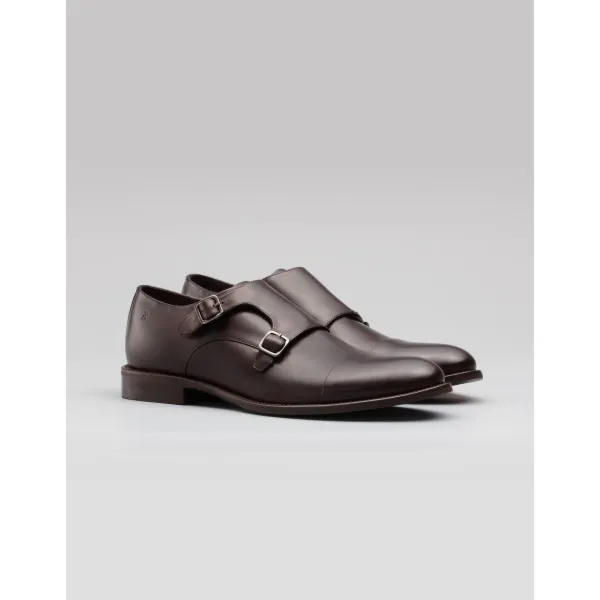 Ciemnobrązowe buty monki b001