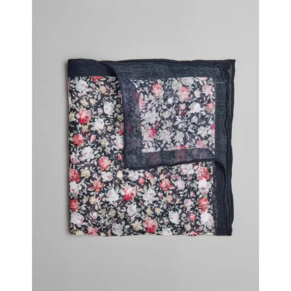 poszetka modal czarny kwiaty 0007