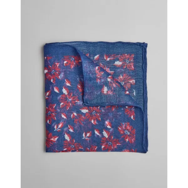 poszetka modal granatowy kwiaty 0009