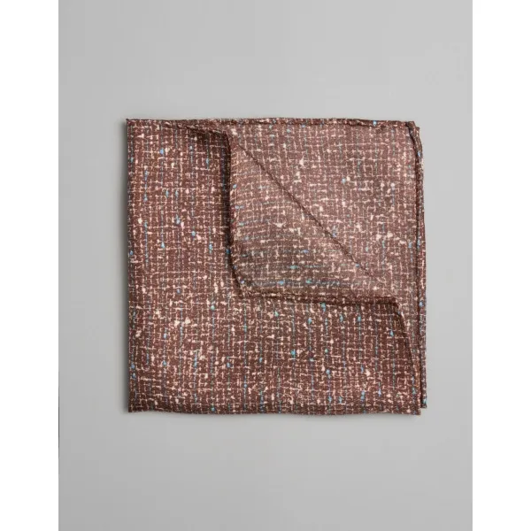 poszetka naturale brązowy mikrowzór 0009