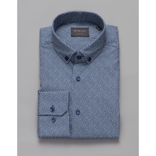 koszula calimera 00216 długi rękaw classic fit granatowy