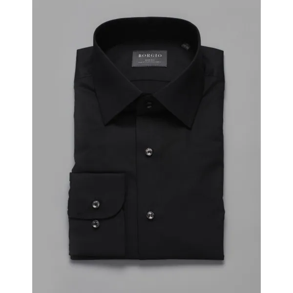 koszula forenza 223 długi rękaw czarny slim fit